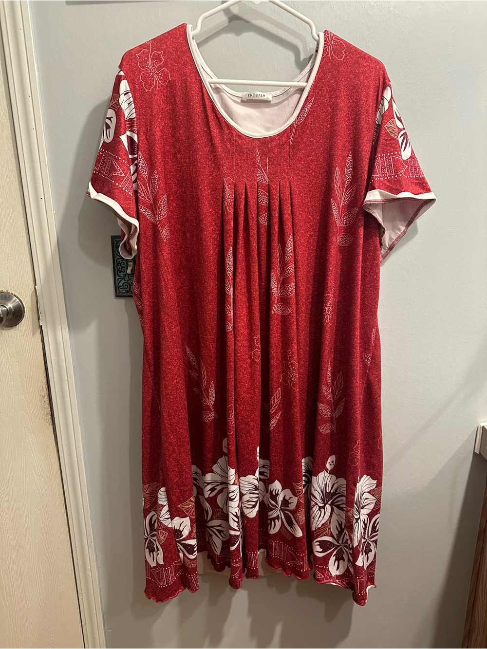 Ekouaer Red Mumu Nightgown